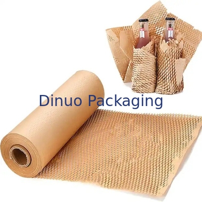 Embalagem biodegradável e ecológica Papel de favo de mel em rolos de papel Kraft marrom