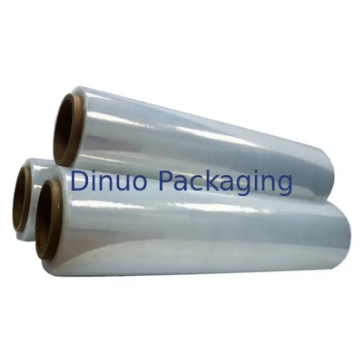 0.017mm filme de alongamento e encolhimento personalizado aceito para embalagem de produtos de giro