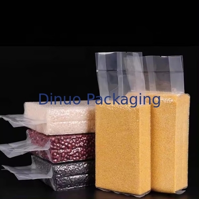 Saco de vácuo transparente personalizado com impressão de grãos variados superfície offset reciclável para uso industrial alimentar