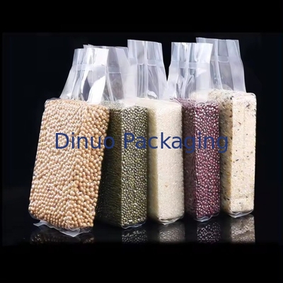 Saco de vácuo transparente personalizado com impressão de grãos variados superfície offset reciclável para uso industrial alimentar