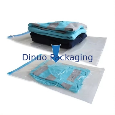 Saco de viagem de vácuo personalizado Saco de plástico de embalagem de mão Saco de vácuo de rolos com fecho para bagagem