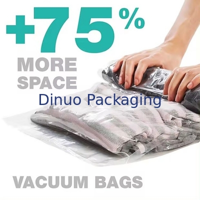 Saco de viagem de vácuo personalizado Saco de plástico de embalagem de mão Saco de vácuo de rolos com fecho para bagagem