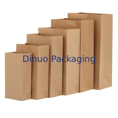 Tamanho personalizado Sacos de papel Kraft castanho descartáveis para pão, sanduíche