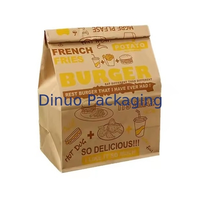 Tamanho personalizado Sacos de papel Kraft castanho descartáveis para pão, sanduíche