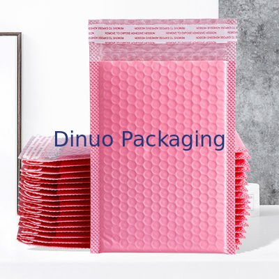 Bolsas de correio protetoras de bolhas 100% recicláveis de design rosa com função à prova d'água para embalagem de produtos