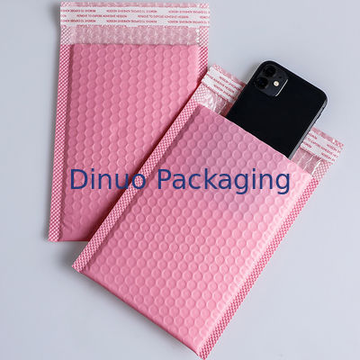 Bolsas de correio protetoras de bolhas 100% recicláveis de design rosa com função à prova d'água para embalagem de produtos