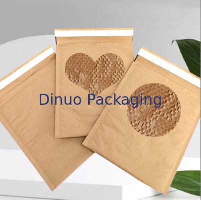 Envelope de papel alveolar à prova de choque personalizável, saco de papel ecológico para envio