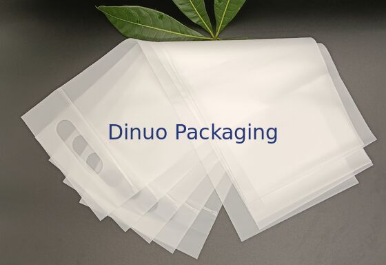 Sacos com Zíper Resealável CPE Fosco, à Prova de Umidade e Duráveis, com Alça, para Alimentos e Itens Pequenos