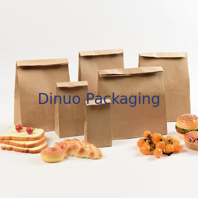Food-grade Recyclable Oil-proof Classic Kraft Paper Bag Plastic Handle Screen Printing