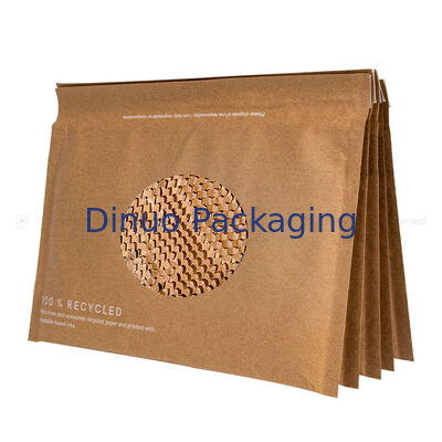 Biodegradável Eco Dupla camada embalado envelope Marrom sacos de transporte de honeycomb papel Kraft bolha mailer compostável