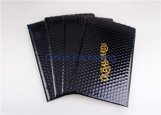 Waterproof envelopes metálicos pretos impressos do transporte, encarregados do envio da correspondência feitos sob encomenda da bolha de 180x165 #CD-DCD