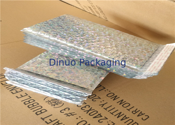 Resistência de choque acolchoada dos envelopes da bolha do encanto encarregados do envio da correspondência holográficos de prata