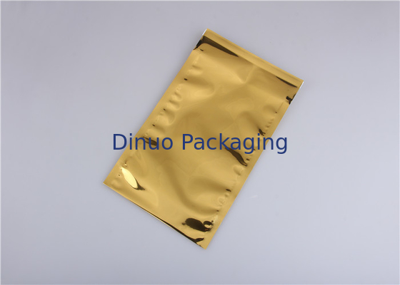 Sacos Resealable da folha de alumínio da cor do ouro, saquinho da folha de alumínio de empacotamento de alimento