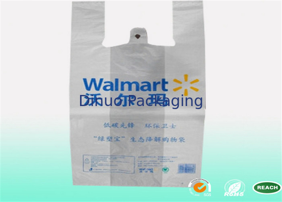 Sacos de compras plásticos impressos com punhos, sacos de compras biodegradáveis reciclados