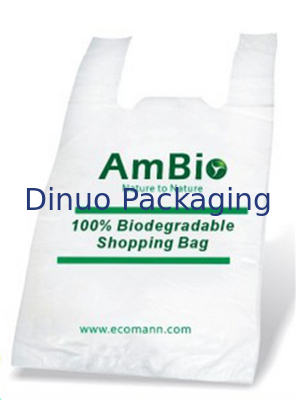 Sacos de compras plásticos impressos com punhos, sacos de compras biodegradáveis reciclados