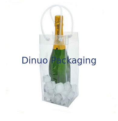 Saco de plástico transparente do PVC, sacola personalizada do PVC para a embalagem do vinho tinto