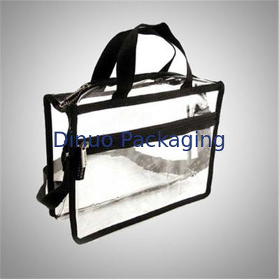 O saco transparente reciclável do zíper do Pvc/armazenamento do curso ensaca com punho