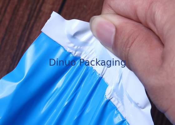 O encarregado do envio da correspondência Co-expulso azul do filme ensaca envelopes plásticos para afixar a umidade - prova