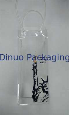 Saco de gelo plástico do saco transparente impermeável do PVC com punho Eco amigável