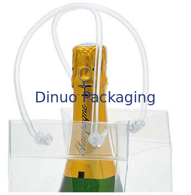 Saco de plástico transparente do PVC, sacola personalizada do PVC para a embalagem do vinho tinto