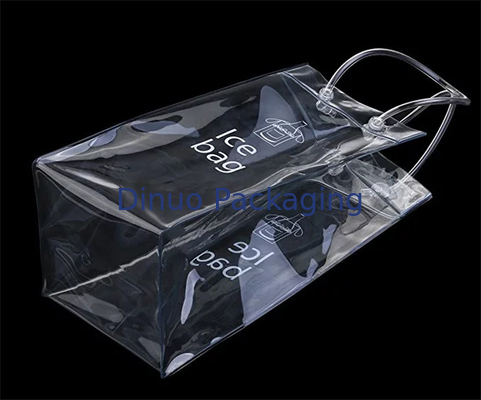 Sacos de empacotamento do PVC do punho da corda da segurança, sacos plásticos reusáveis do refrigerador de vinho
