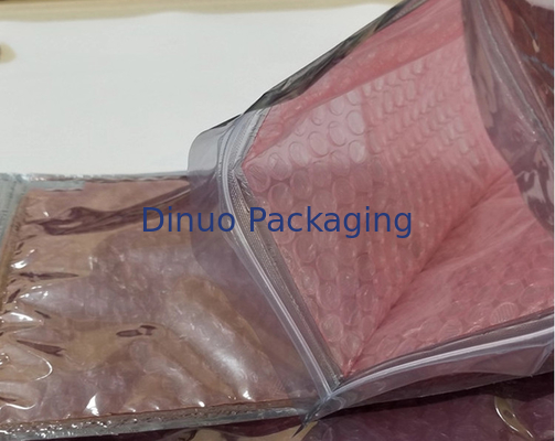 saco plástico de bolhas do PVC da espessura de 0.06-0.1mm/saco plástico do zíper encarregado do envio da correspondência reusável