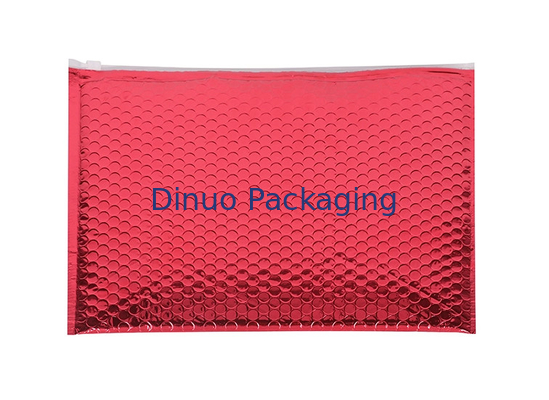 O vermelho Shinny folha metálica o saco plástico de bolhas padrão acolchoado do zíper do bloco dos encarregados do envio da correspondência do envelope A3