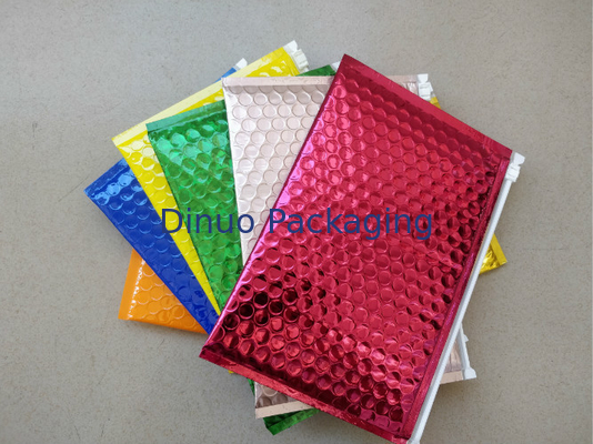 Sacos plásticos de bolhas impermeáveis do zíper/encarregados do envio da correspondência 300x250mm Ziplock holográficos lustrosos metálicos da bolha folha do verde