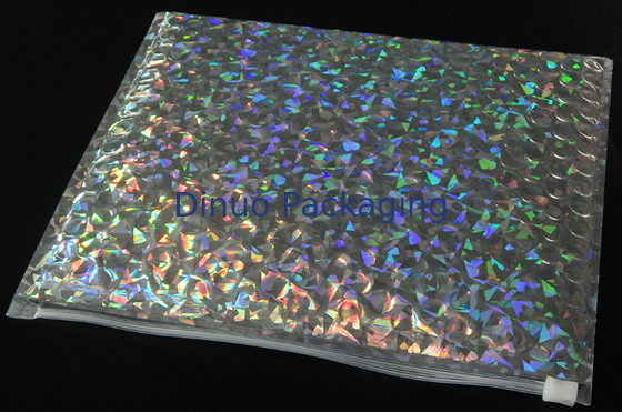 encarregados do envio da correspondência holográficos brilhantes do envelope da bolha de 220x160mm com o saco cosmético do instante da bolha do zíper