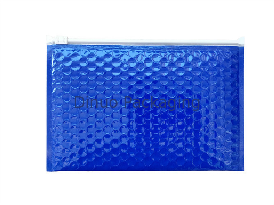 Encarregado do envio da correspondência poli foiling azul da bolha do transporte do correio da bolha do envelope da bolha do fechamento do fecho de correr