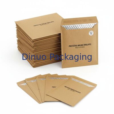 60gm a 180gm Kraft Bubble Mailers Poly Bubble Inside Material Pacote de 15 envelopes de proteção de correio Ideal para negócios
