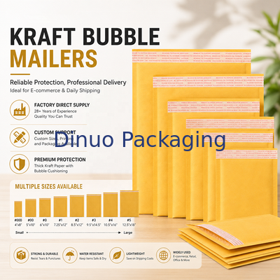 Cartões de bolhas Kraft duráveis Tamanho padrão 7 Espessura de 60 a 180 gm Envelopes aconchegados Embalagem segura para necessidades de envio