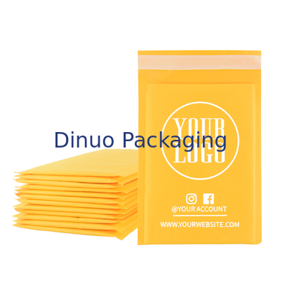 Mailers de bolha Kraft leves incorporando materiais internos de polietileno de baixa densidade e logotipo personalizado para embalagem